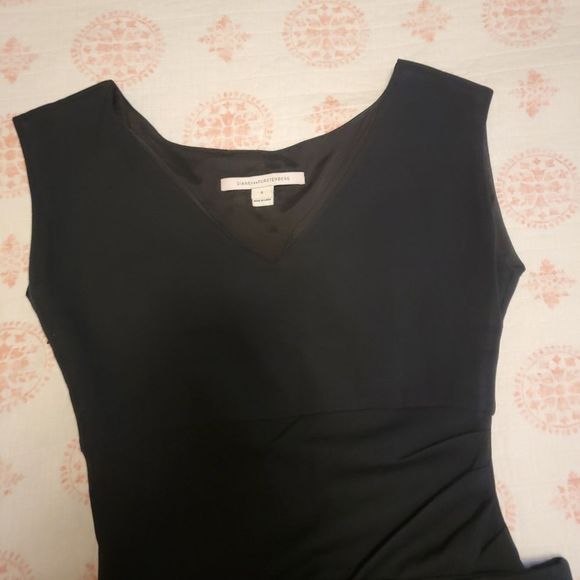 Diane Von Furstenberg 'Bevin' Ruched Sleeveless Little Black Dress - Picture 5 of 13